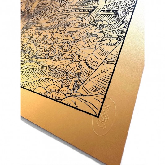 Sérigraphie - Le rêve du Major (Crâne) - Version Gold - secondaire-4
