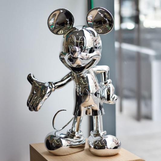 Figurine Mickey Welcome Chromé Argent Small - secondaire-2