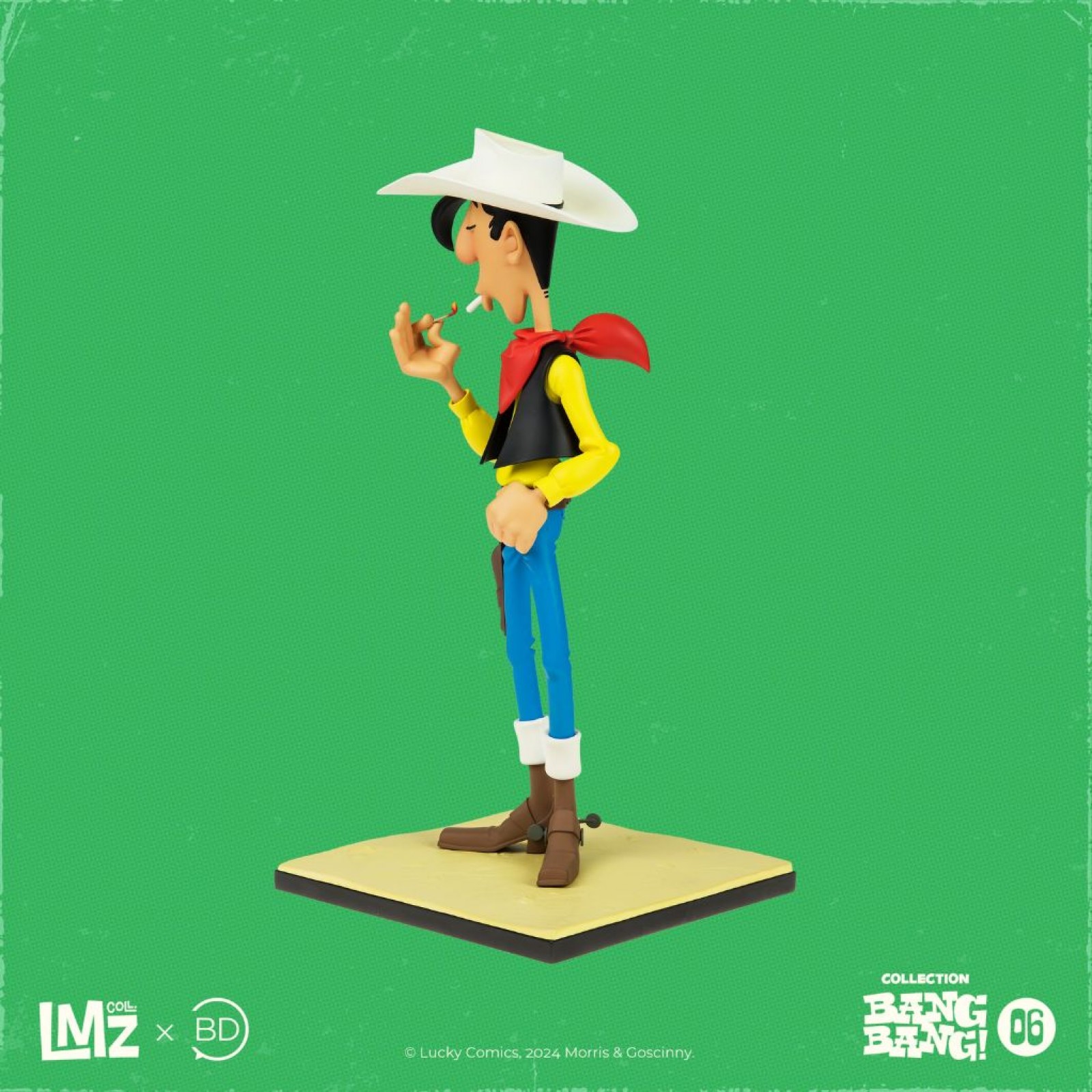 Figurine Lucky Luke allumant sa cigarette - Figurines