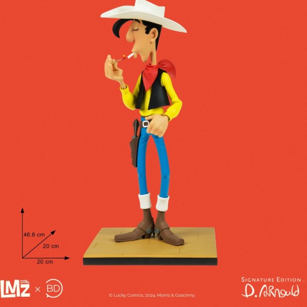Figurine Lucky Luke allumant sa cigarette - Signature édition