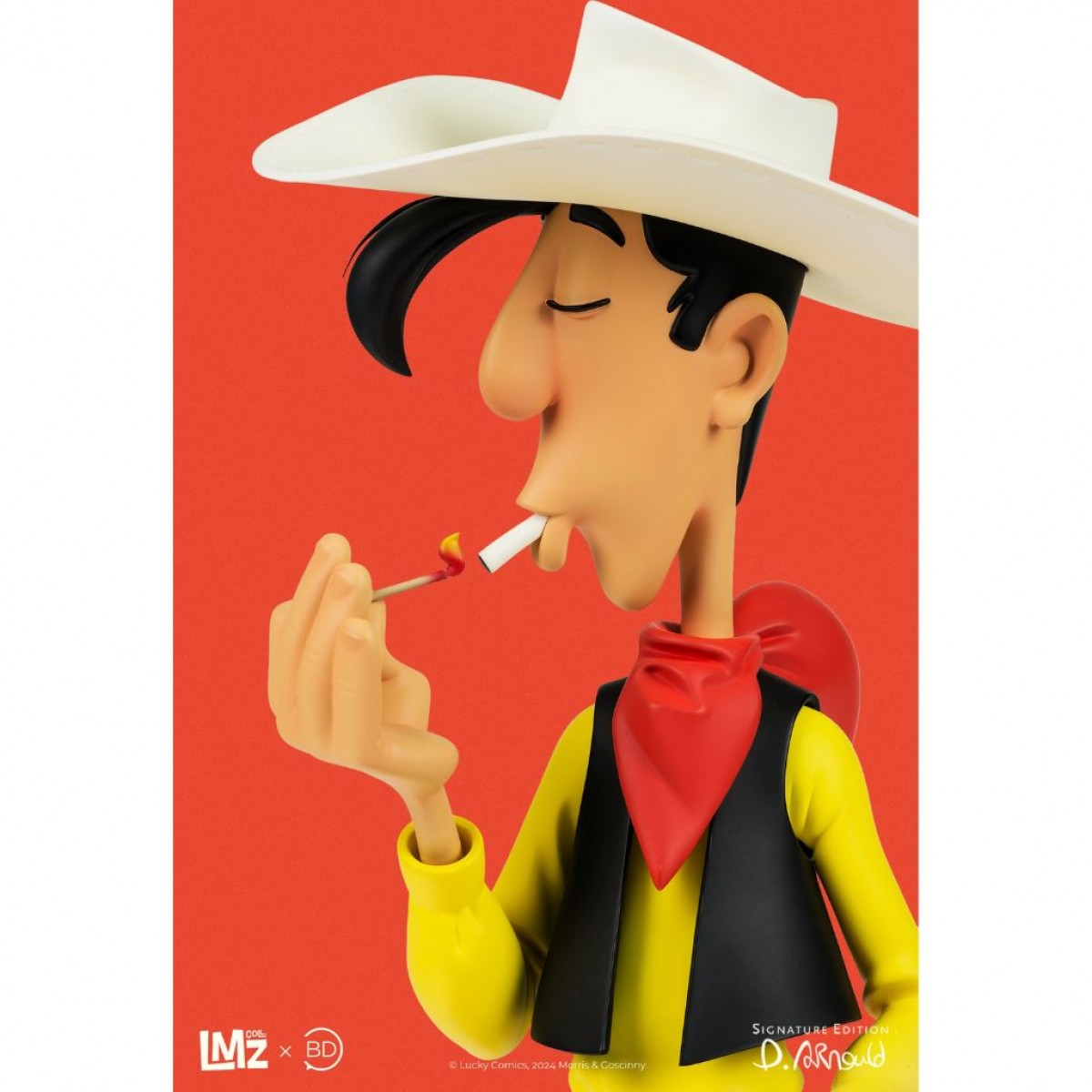 Lucky Luke lighting his cigarette Figurine - Signed & limited edition ...