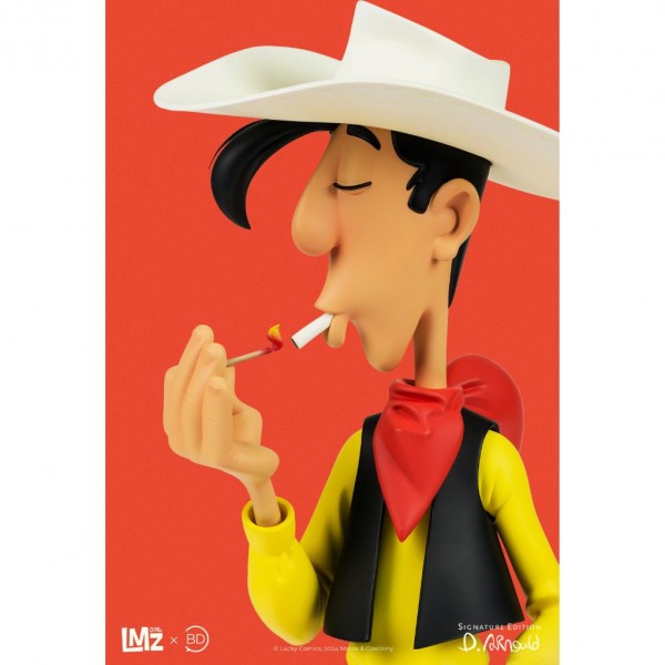 Figurine Lucky Luke allumant sa cigarette - Signature édition