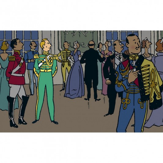 Figurine de collection Tintin, Hergé en officier de la cour Syldave 13cm - secondaire-4