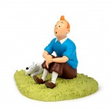 Figurine, Tintin assis dans l'herbe, l'ïle noire