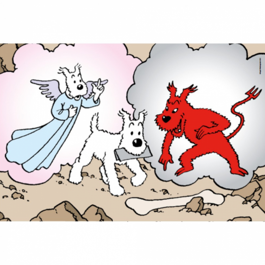 Puzzle Tintin - Milou, Mi-Ange Mi-Démon - 60 pièces + 1 poster - secondaire-1