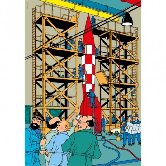 Puzzle Tintin - La fusée lunaire XFLR6 - 1 000 pièces + 1 poster - secondaire-1