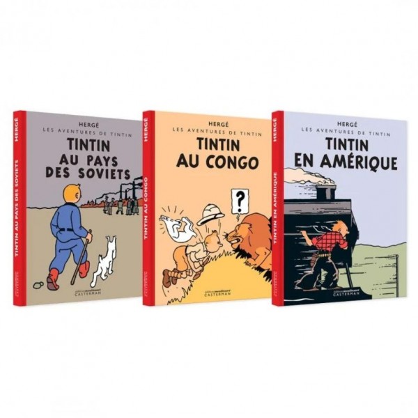 The Tinrtin adventures - Box of 3 re-colorized tin albums