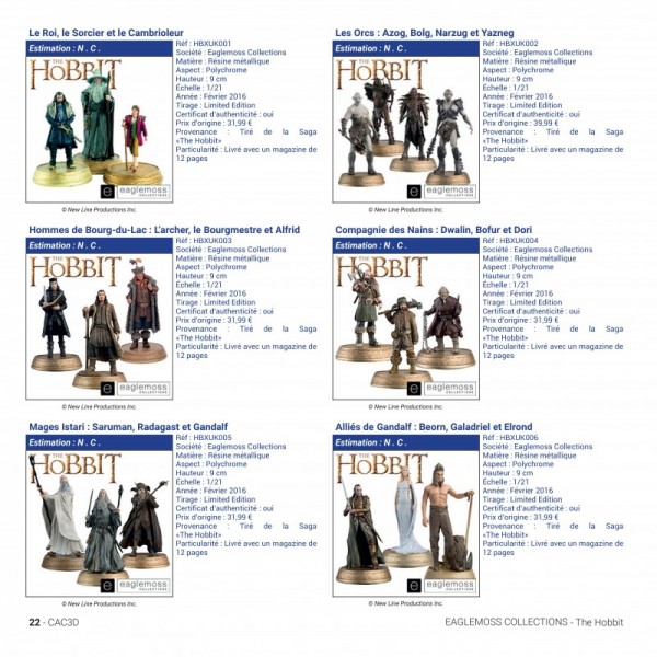 CAC 3D - Encyclopédie des figurines Tolkien Universe, seconde édition