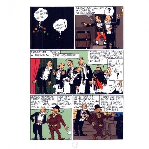 Album Tintin en Amérique colorisé - Couverture Le feu de camp